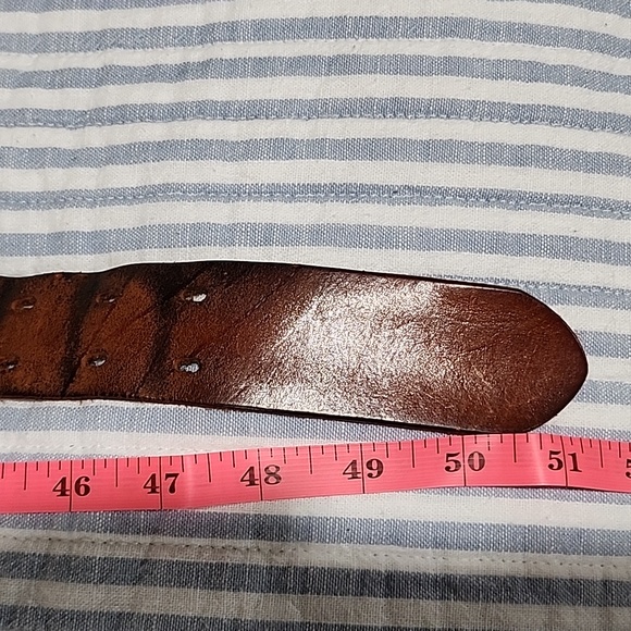 Brown leather belt - Picture 5 of 7